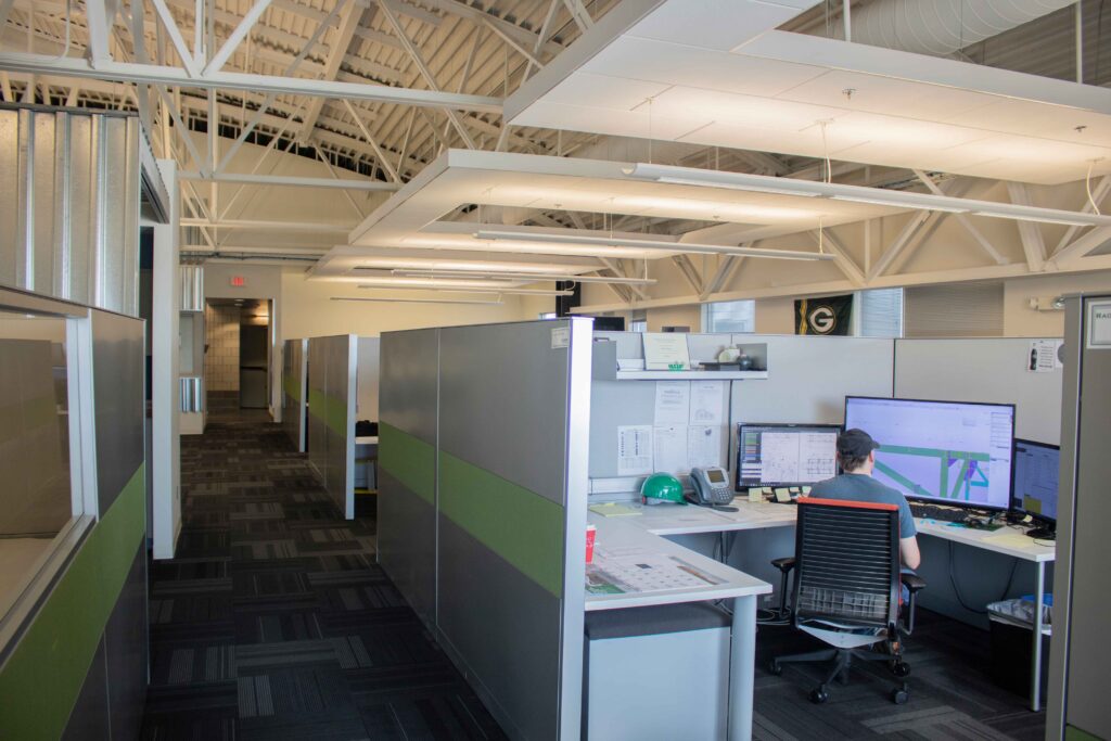 Nucor Detailing Center's drafting pods.